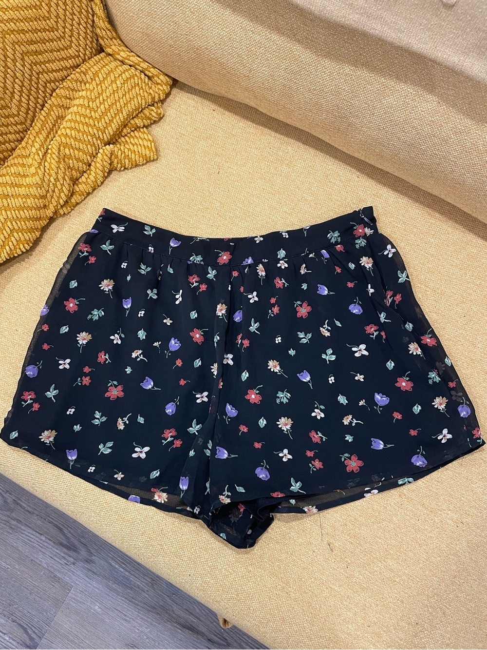 Women's Black Floral Shorts - Comfortable Summer Style
